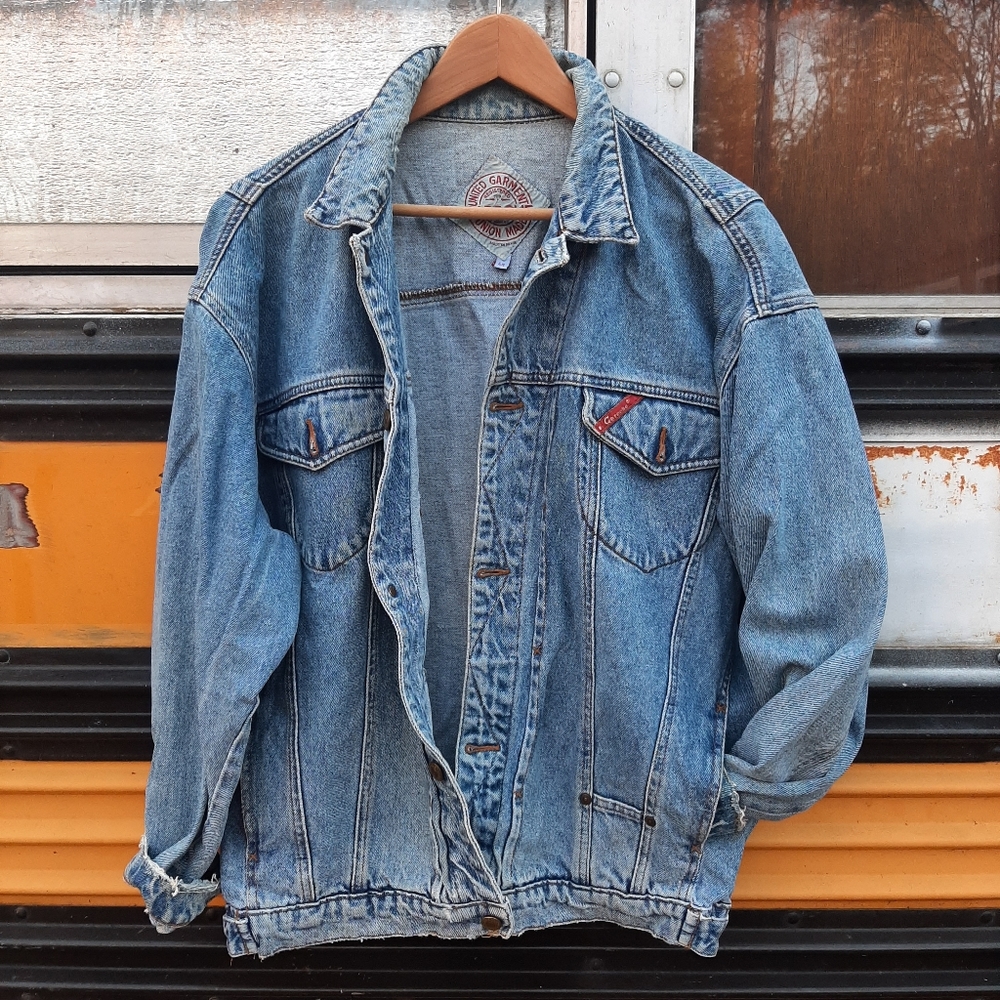 Distressed jean jacket